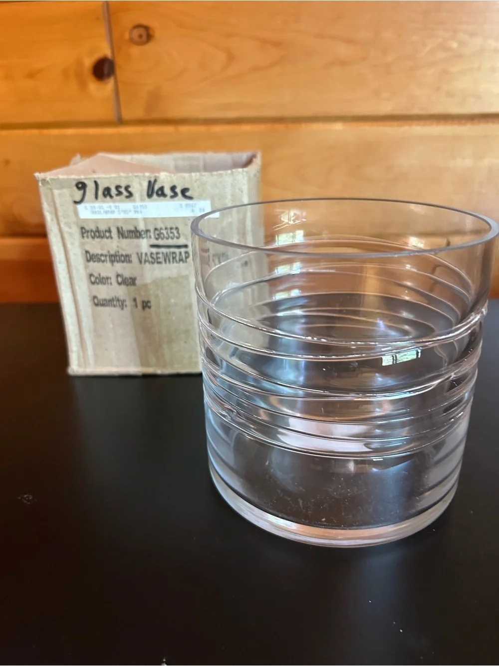 Clear Glass Vasewrap Decorative Vase - Modern Ribbed Design